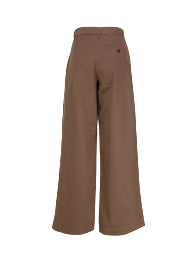 Shop Pinko Cotton Palazzo Trousers In Earth