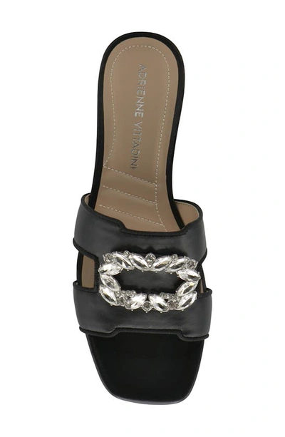 Shop Adrienne Vittadini Petar Embellished Slide Sandal In Black