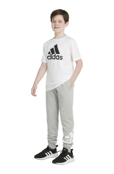 Shop Adidas Originals Kids' Essential Logo Joggers In Grey Heather