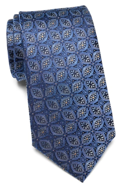 Shop Duchamp Medallion Silk Tie In Blue
