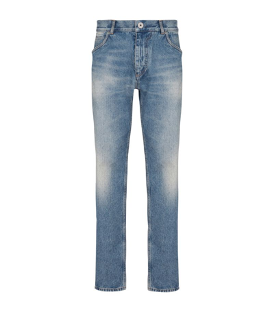 Shop Balmain Slim Jeans In Blue