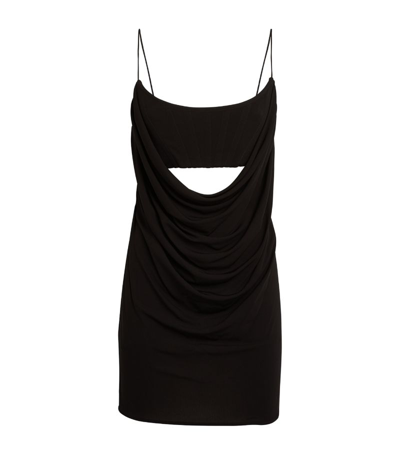 Shop Alex Perry Jersey Draped Mini Dress In Black