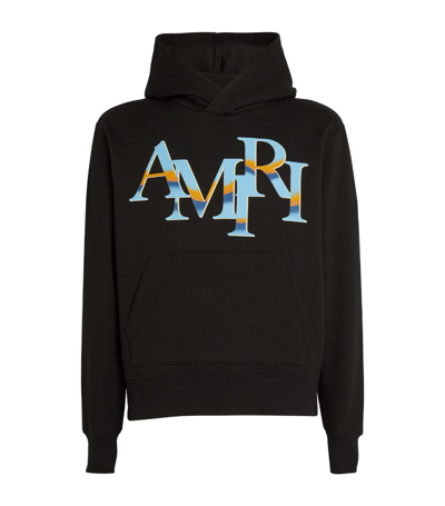 Shop Amiri Cotton Logo Hoodie In Black