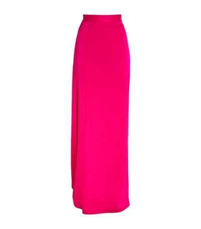 Shop Alex Perry Satin Crepe Sash-detail Maxi Skirt In Pink