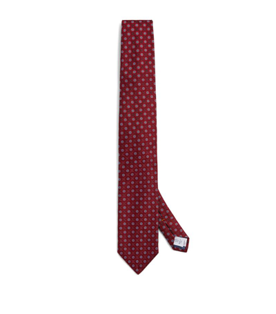 Shop Eton Silk Jacquard Tie In Multi