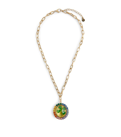 Shop Super Smalls Lucky Streak 4-leaf Clover Necklace In Green
