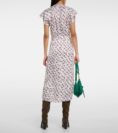 Shop Isabel Marant Lyndsay Printed Draped Midi Dress In Multicoloured