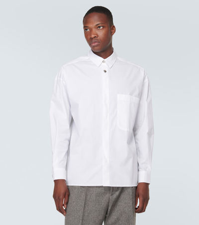 Jacquemus La Chemise Manches Longue Cotton-blend Shirt In White
