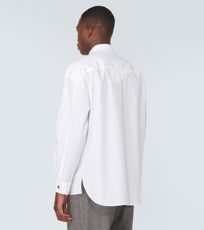 Shop Jacquemus La Chemise Manches Longue Cotton-blend Shirt In White