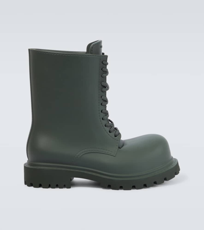 Shop Balenciaga Steroid Combat Boots In Green