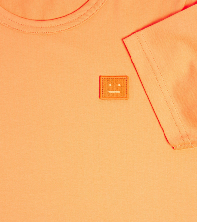 Shop Acne Studios Face Cotton Jersey T-shirt In Orange