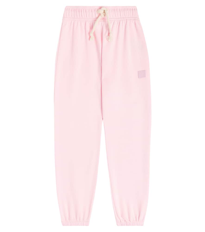 Shop Acne Studios Face Cotton Sweatpants In Pink