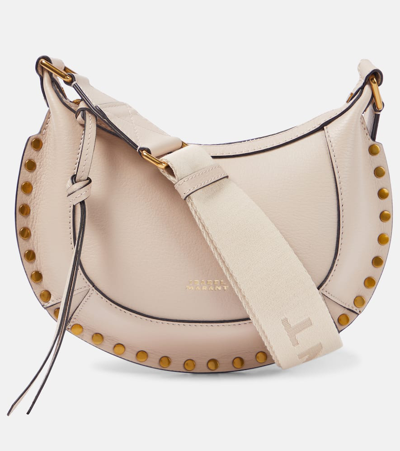 Shop Isabel Marant Oskan Moon Mini Leather Crossbody Bag In Beige