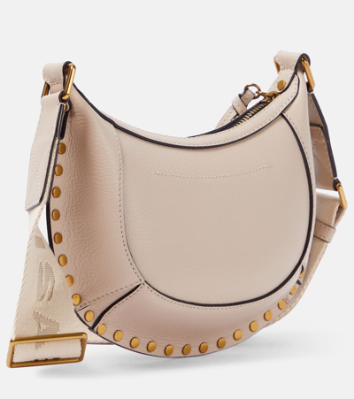 Shop Isabel Marant Oskan Moon Mini Leather Crossbody Bag In Beige