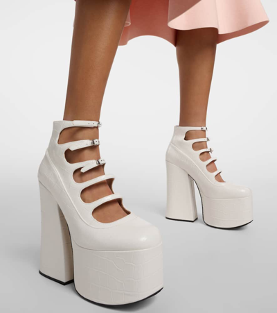 Shop Marc Jacobs Kiki 150 Leather Platform Ankle Boots In White