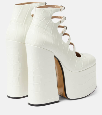 Shop Marc Jacobs Kiki 150 Leather Platform Ankle Boots In White
