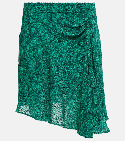 Shop Isabel Marant Selena Asymmetric Miniskirt In Green