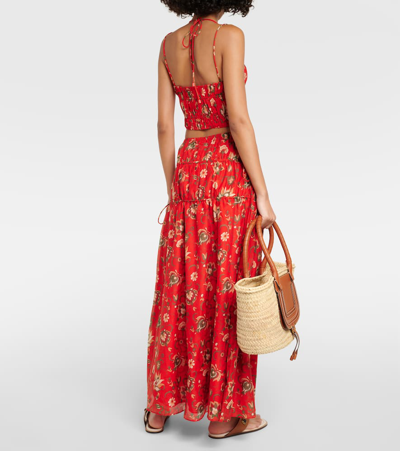 Sir Reyes Printed Cotton And Silk Maxi Skirt In Multicoloured