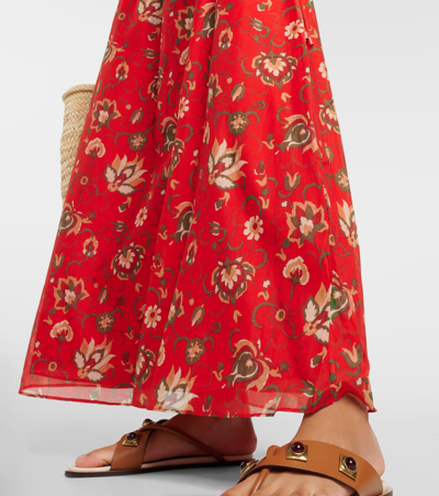 Sir Reyes Printed Cotton And Silk Maxi Skirt In Multicoloured