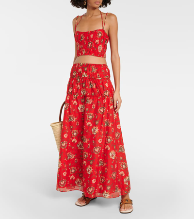 Sir Reyes Printed Cotton And Silk Maxi Skirt In Multicoloured