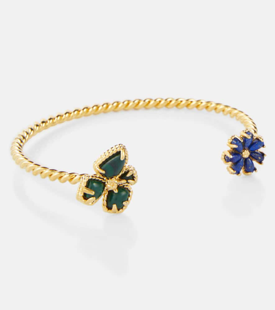 Shop Zimmermann Bloom Embellished Cuff Bracelet In Gold