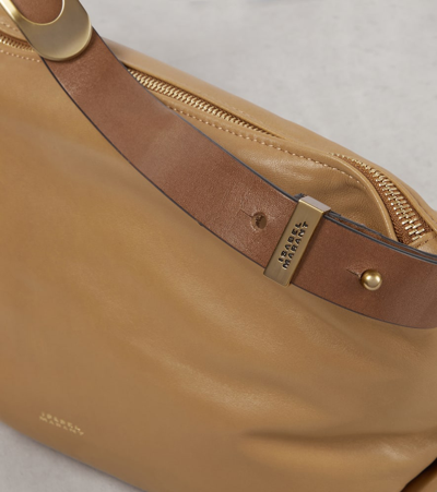 Shop Isabel Marant Leyden Leather Shoulder Bag In Beige
