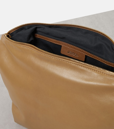 Shop Isabel Marant Leyden Leather Shoulder Bag In Beige