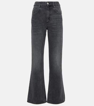 Shop Isabel Marant Belvira Mid-rise Straight Jeans In Grey