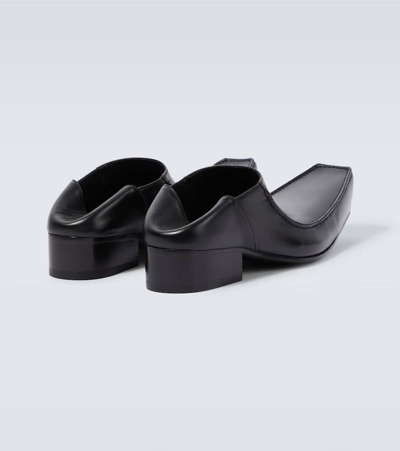 Shop Balenciaga Romeo Leather Slippers In Black
