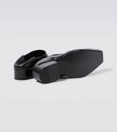 Shop Balenciaga Romeo Leather Slippers In Black