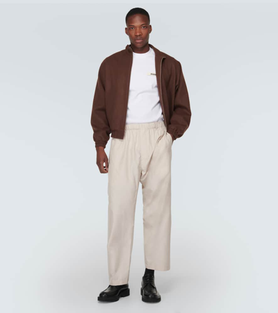 Jacquemus 'le T-shirt Gros Grain' White T-shirt With Logo Patch On The Front In White