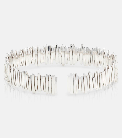 Shop Suzanne Kalan 18kt White Gold Cuff Bracelet With Diamonds In Metallic