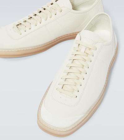 Lemaire Linoleum Leather Sneakers In White