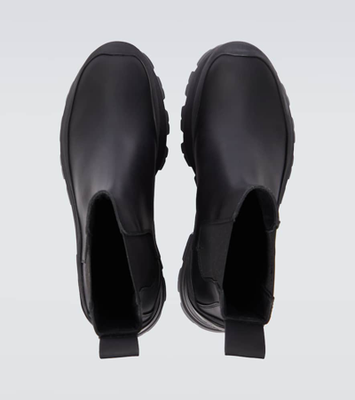 Shop Alexander Mcqueen Wander Leather Chelsea Boots In Black