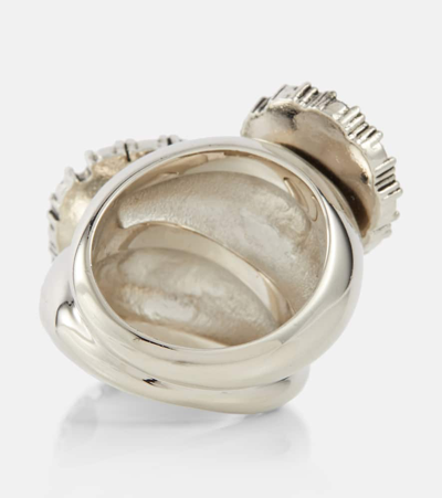 Shop Saint Laurent You & Me Crystal-embellished Ring In Multicoloured