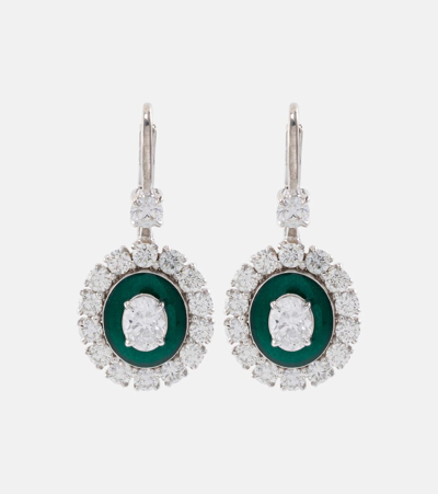 Shop Kamyen 18kt White Gold Drop Earrings With Diamonds In Multicoloured