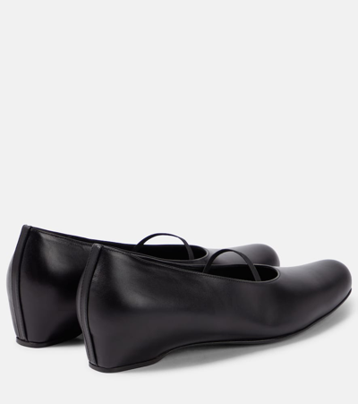 Shop The Row Marion Leather Ballet Flats In Black