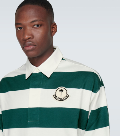 Shop Moncler Genius X Palm Angels Cotton Polo Shirt In Green