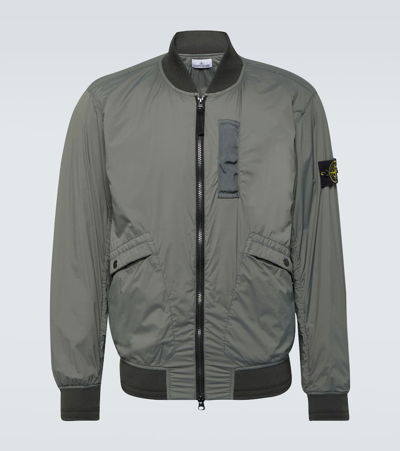 Shop Stone Island Compass Bomber Jacket In Green