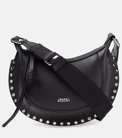 Shop Isabel Marant Oskan Moon Mini Leather Shoulder Bag In Black