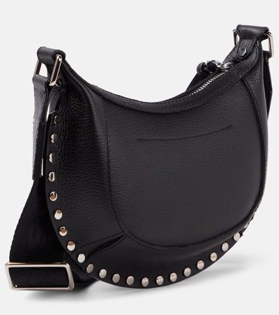 Shop Isabel Marant Oskan Moon Mini Leather Shoulder Bag In Black