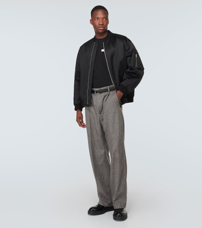 Jacquemus Le T-shirt Grosgrain Cotton Logo T-shirt In Black