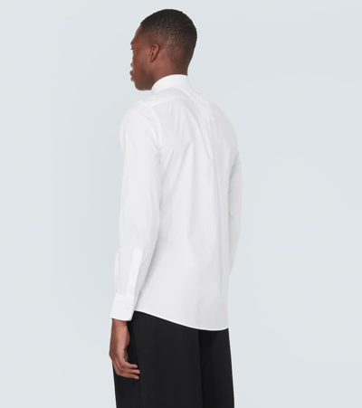 Dolce & Gabbana White Cotton Formal Dress Top Sicilia Shirt In Purple