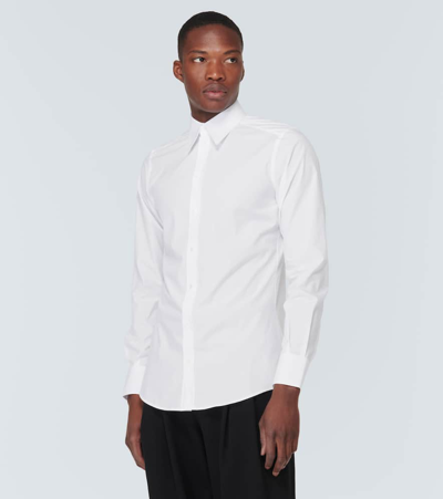 Shop Dolce & Gabbana Cotton Oxford Shirt In White