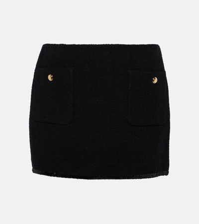Miu Miu Skirt With Front Pockets And Textured Fabric In Black