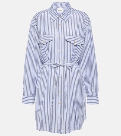 Shop Marant Etoile Liliane Striped Poplin Shirt Dress In Multicoloured