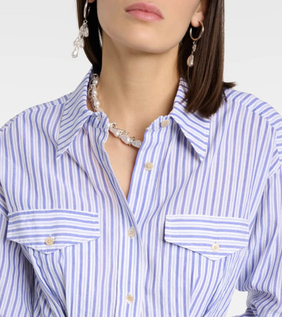 Shop Marant Etoile Liliane Striped Poplin Shirt Dress In Multicoloured