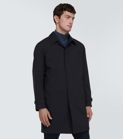 Brioni Technical Car Coat In Blue