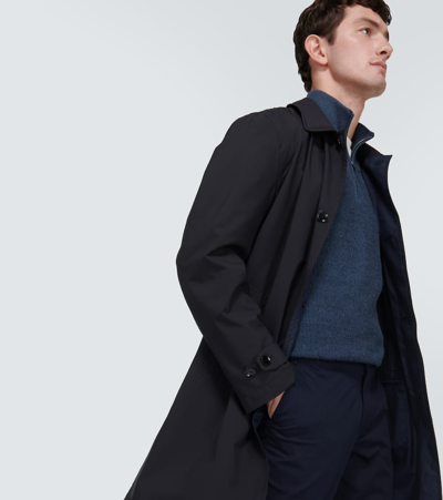 Brioni Technical Car Coat In Blue