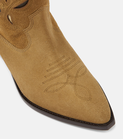 Shop Isabel Marant Duerto Suede Cowboy Boots In Beige